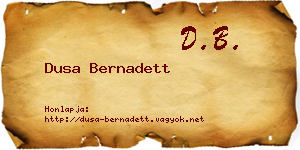 Dusa Bernadett névjegykártya