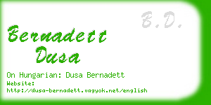 bernadett dusa business card